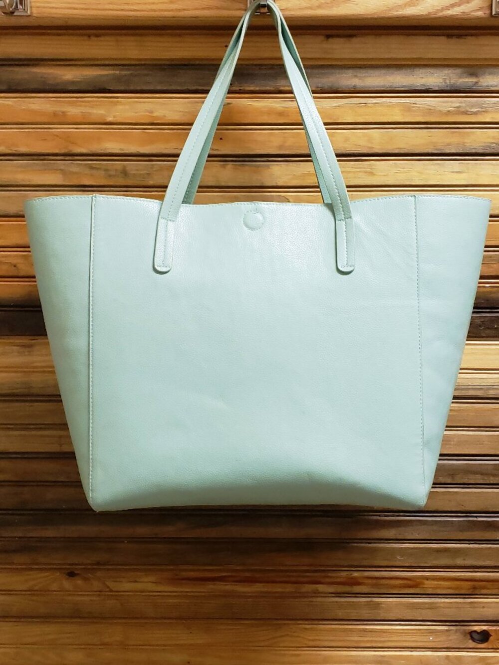 Merona Target Mint Green Open-Top Structured Tote Bag Large Capacity Vintage Y2K